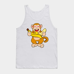 Monkey with Banana & Hearts Tank Top